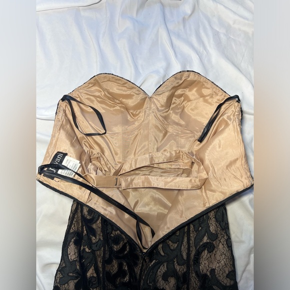 JOVANI Black and Tan Strapless Mermaid Gown | 6 - Picture 13 of 16